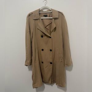 Topshop Camel Spring Trench Coat Double Breasted Tan Jacket US 8 Classic